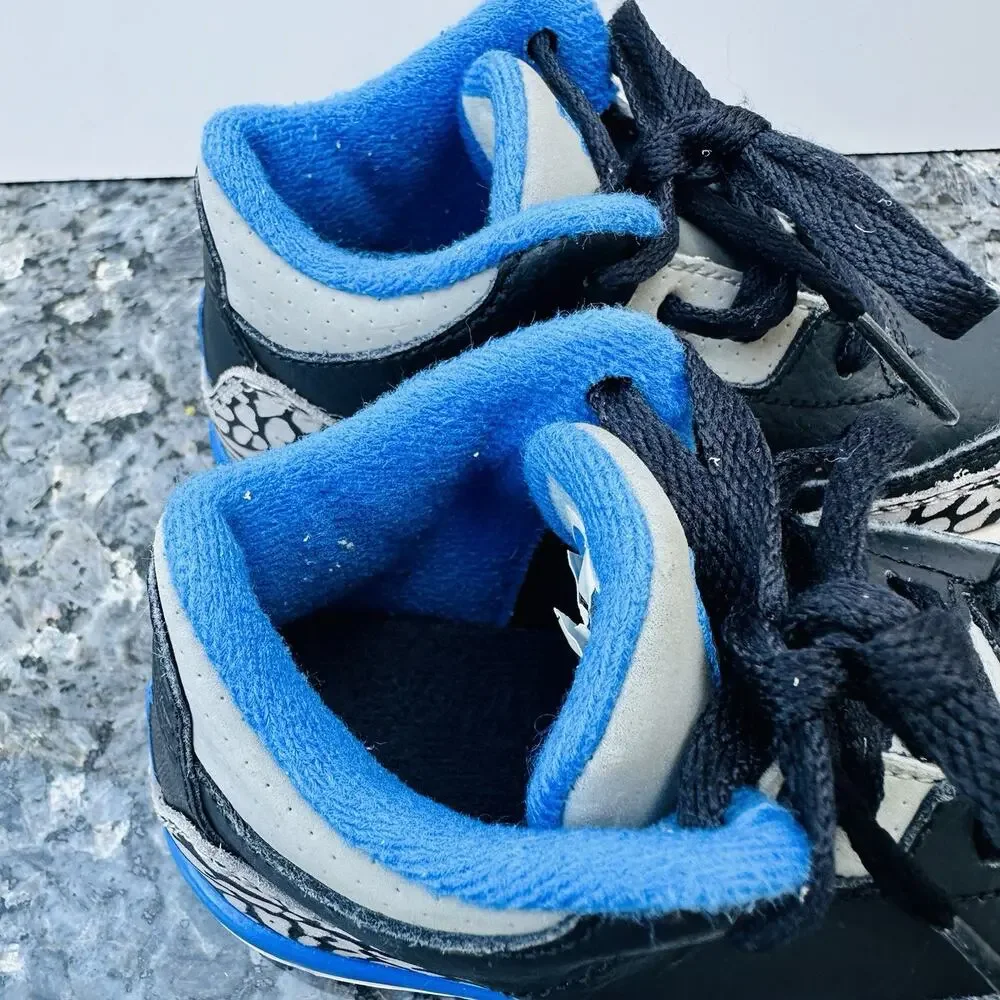 Rare Nike Air Jordan 3 III Retro Black/ROYAL Blue Cement TD Baby 6C 832033-007